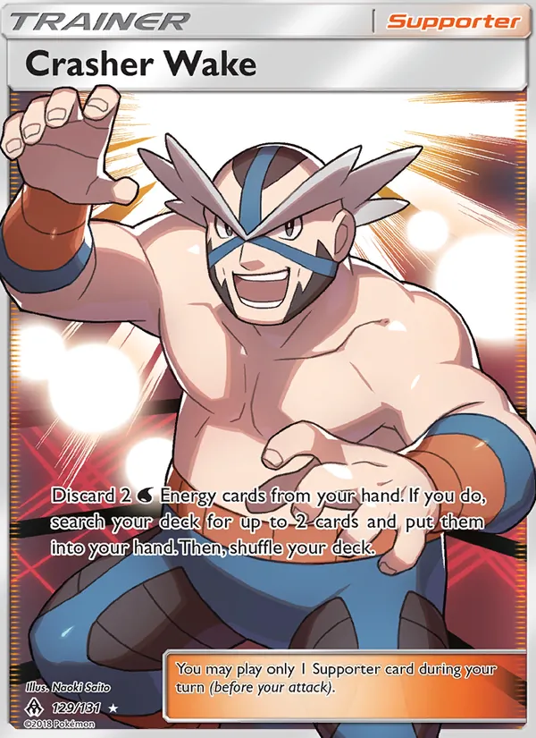 Crasher Wake - Forbidden Light Pokemon Card