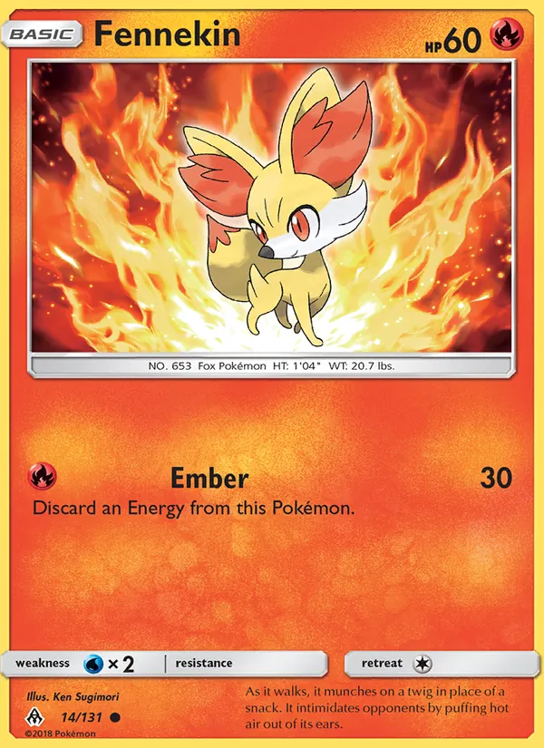 Fennekin - Forbidden Light Pokemon Card