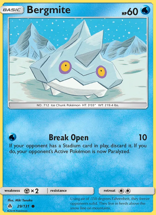 Bergmite - Forbidden Light Pokemon Card