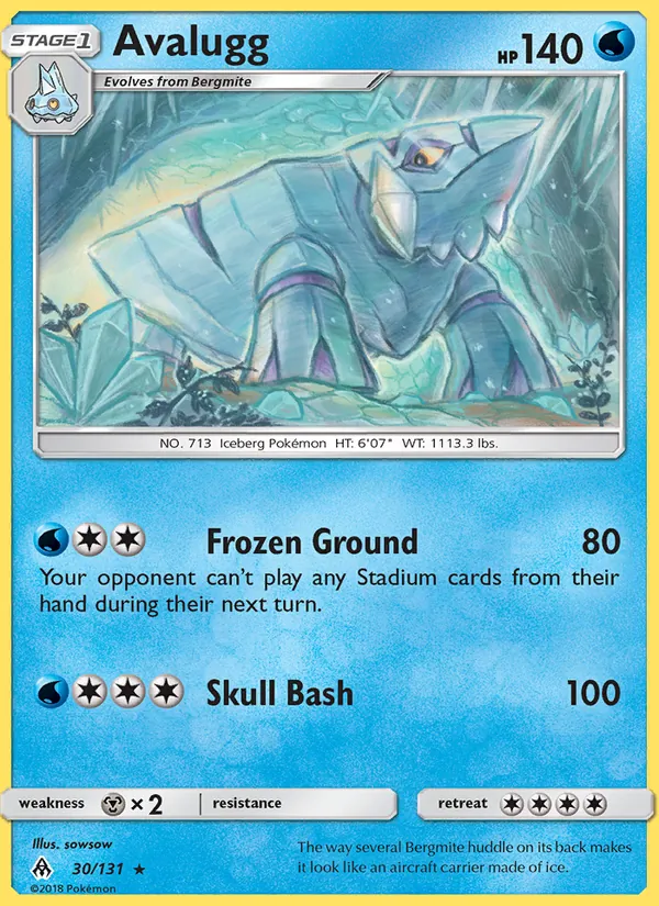 Avalugg - Forbidden Light Pokemon Card