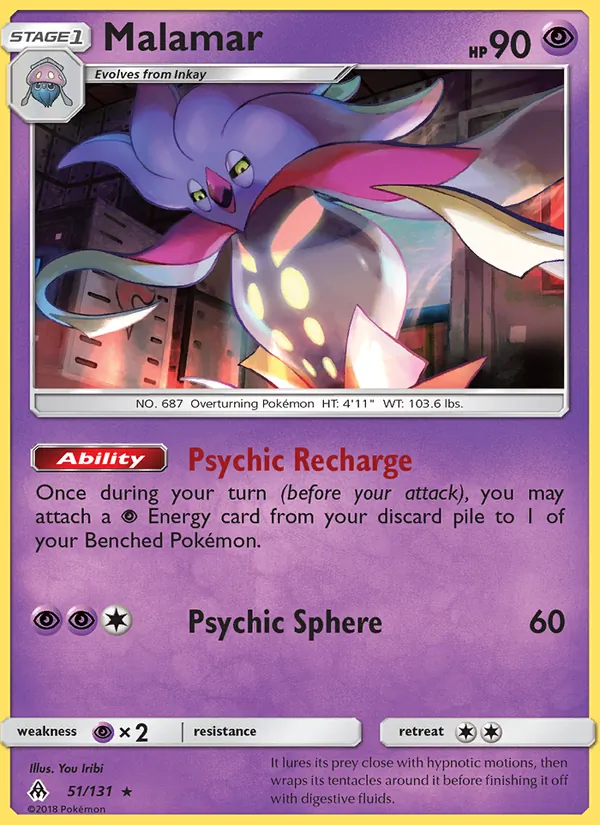 Malamar - Forbidden Light Pokemon Card