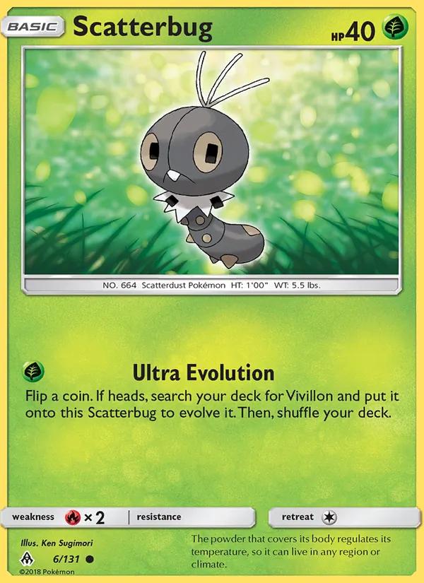 Scatterbug - Forbidden Light Pokemon Card