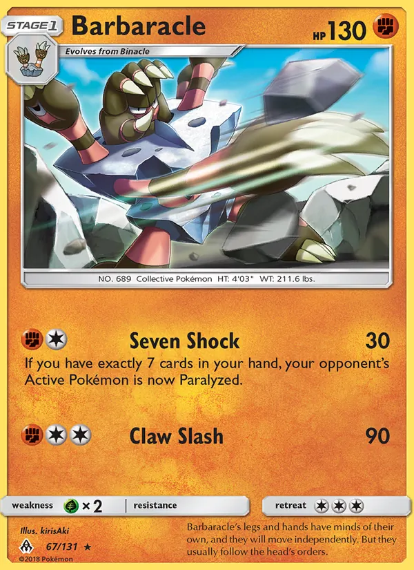 Barbaracle - Forbidden Light Pokemon Card