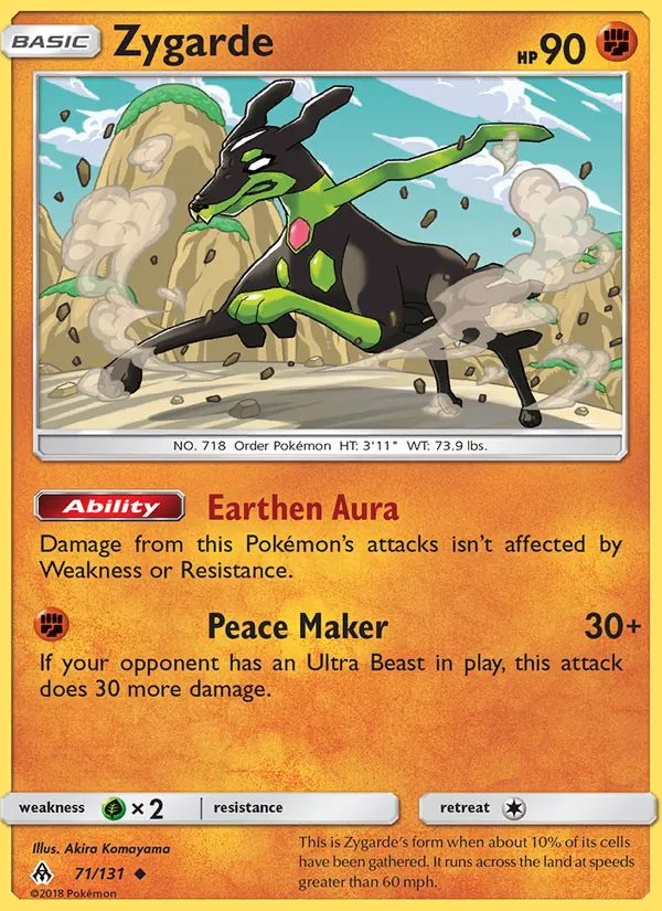 Zygarde - Forbidden Light Pokemon Card