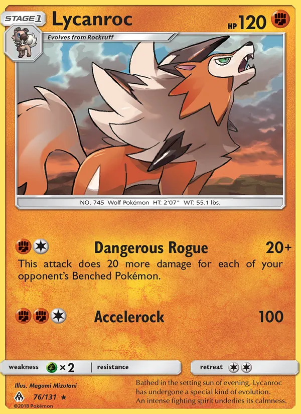 Lycanroc - Forbidden Light Pokemon Card