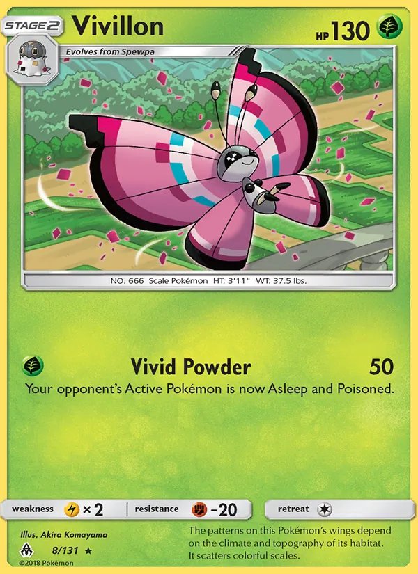 Vivillon - Forbidden Light Pokemon Card