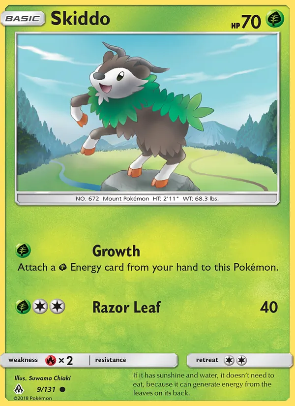 Skiddo - Forbidden Light Pokemon Card