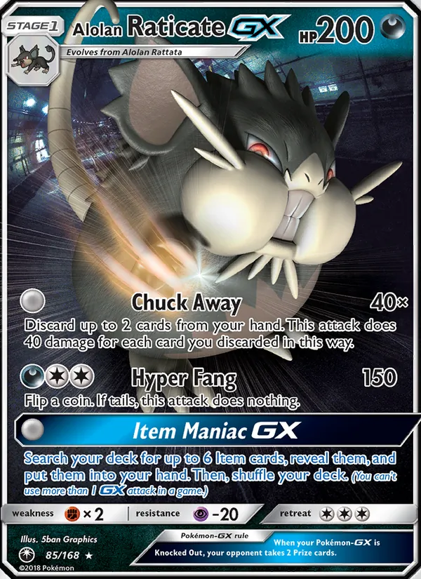 Alolan Raticate GX - Celestial Storm Pokemon Card