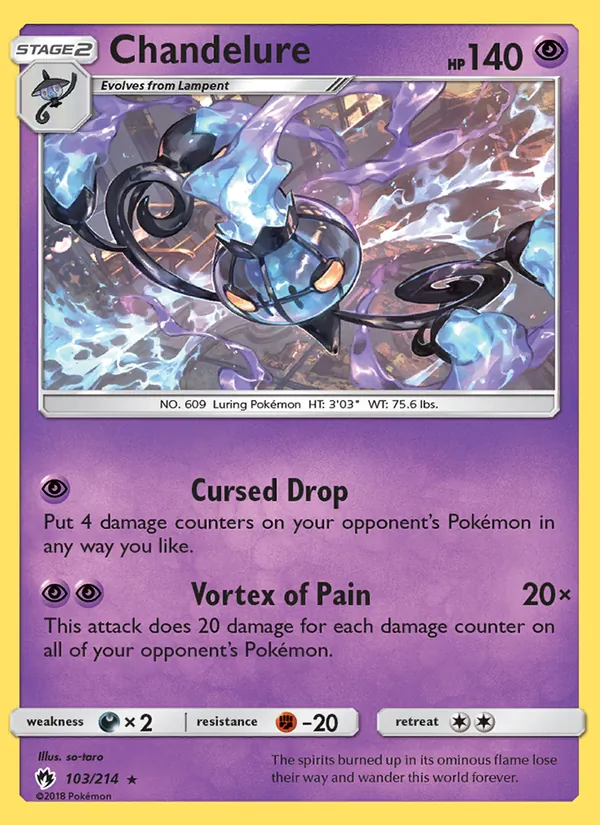 Chandelure - Lost Thunder Pokemon Card