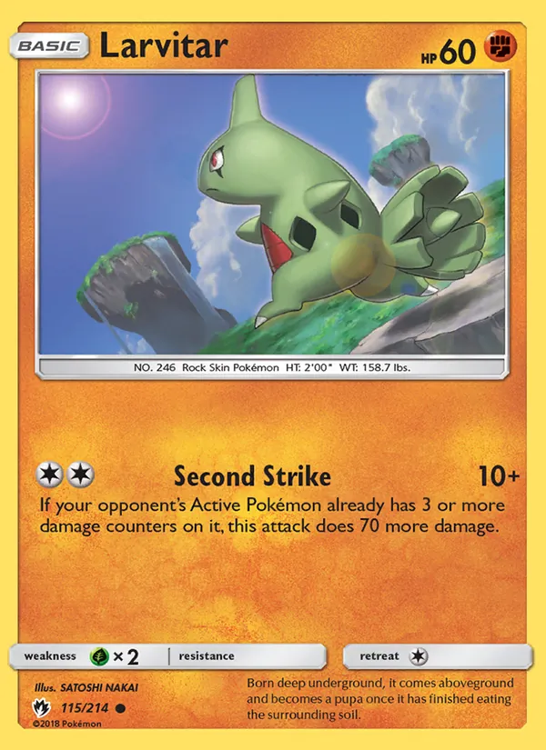 Larvitar - Lost Thunder Pokemon Card