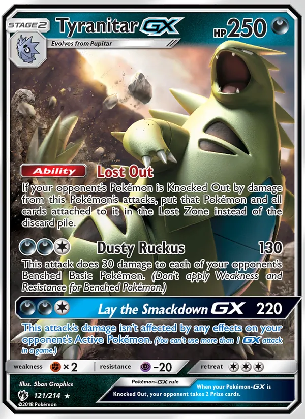 Tyranitar GX - Lost Thunder Pokemon Card
