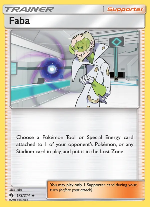 Faba - Lost Thunder Pokemon Card