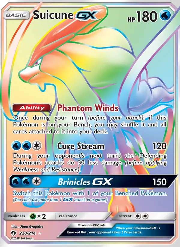 Suicune GX - Lost Thunder Pokemon Card