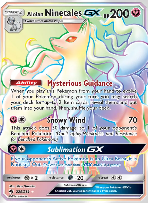 Alolan Ninetales GX - Lost Thunder Pokemon Card