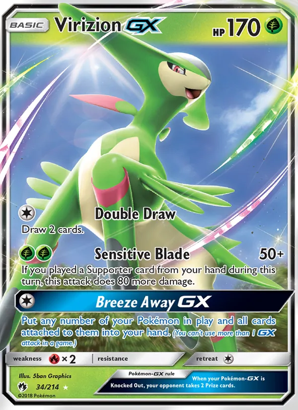 Virizion GX - Lost Thunder Pokemon Card