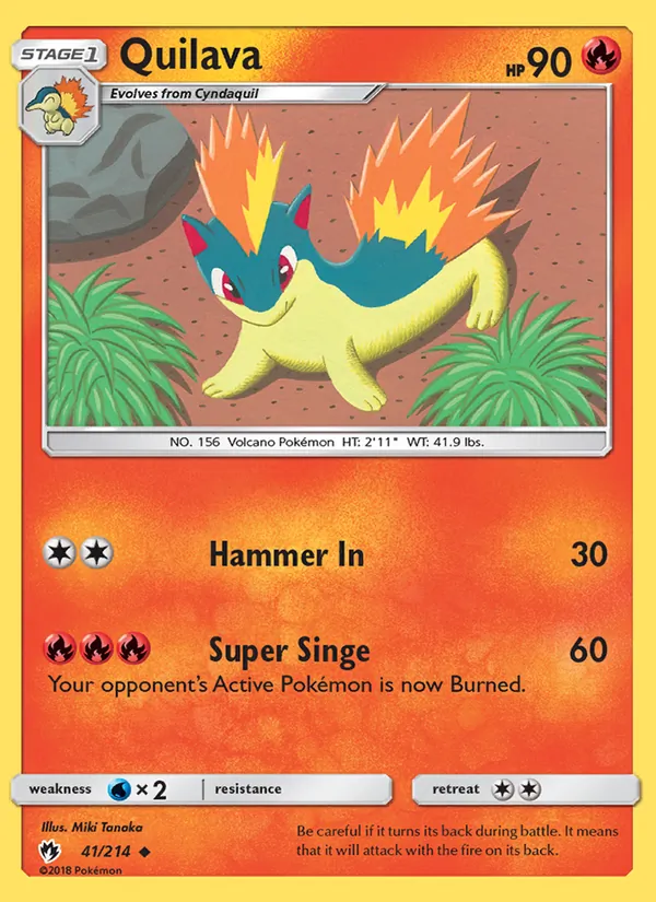 Quilava - Lost Thunder Pokemon Card