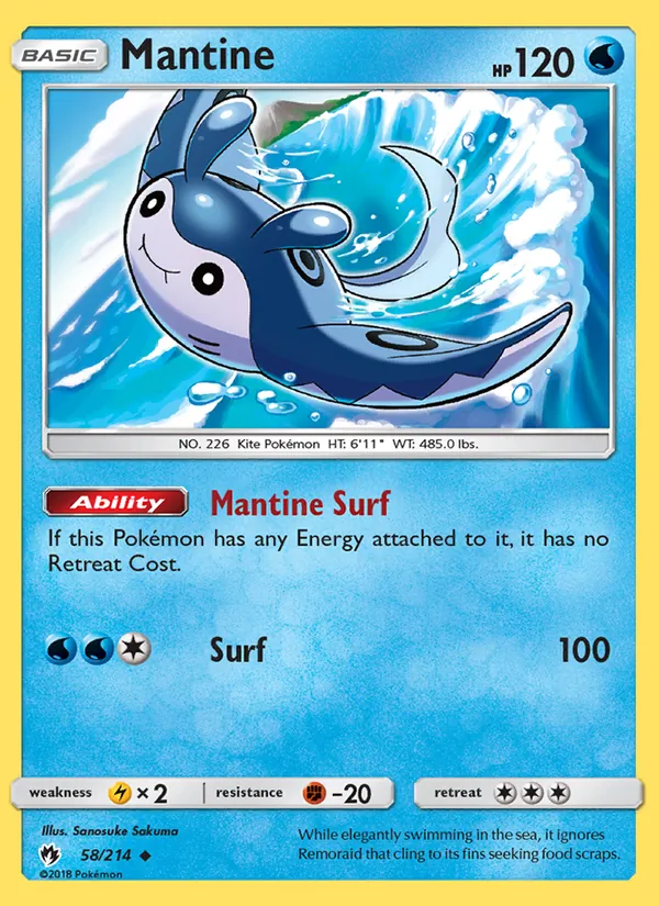 Mantine - Lost Thunder Pokemon Card
