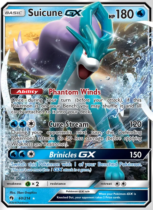 Suicune GX - Lost Thunder Pokemon Card