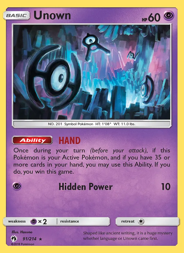 Unown - Lost Thunder Pokemon Card
