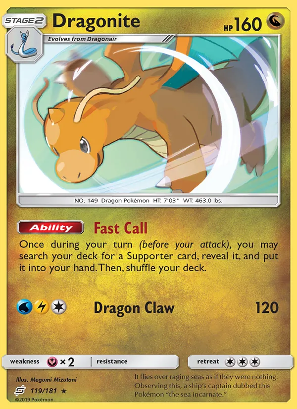 Dragonite - Team Up Pokemon Card