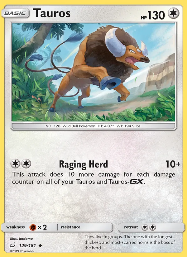 Tauros - Team Up Pokemon Card