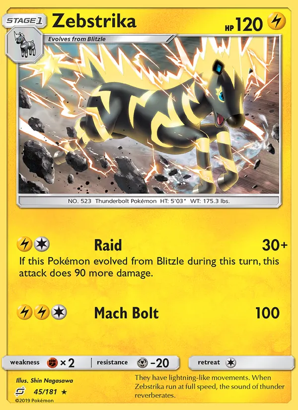 Zebstrika - Team Up Pokemon Card