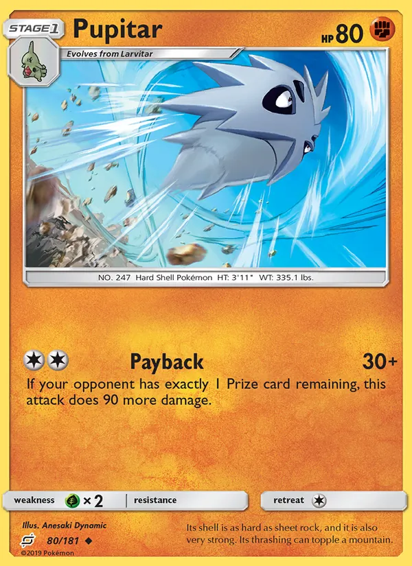 Pupitar - Team Up Pokemon Card
