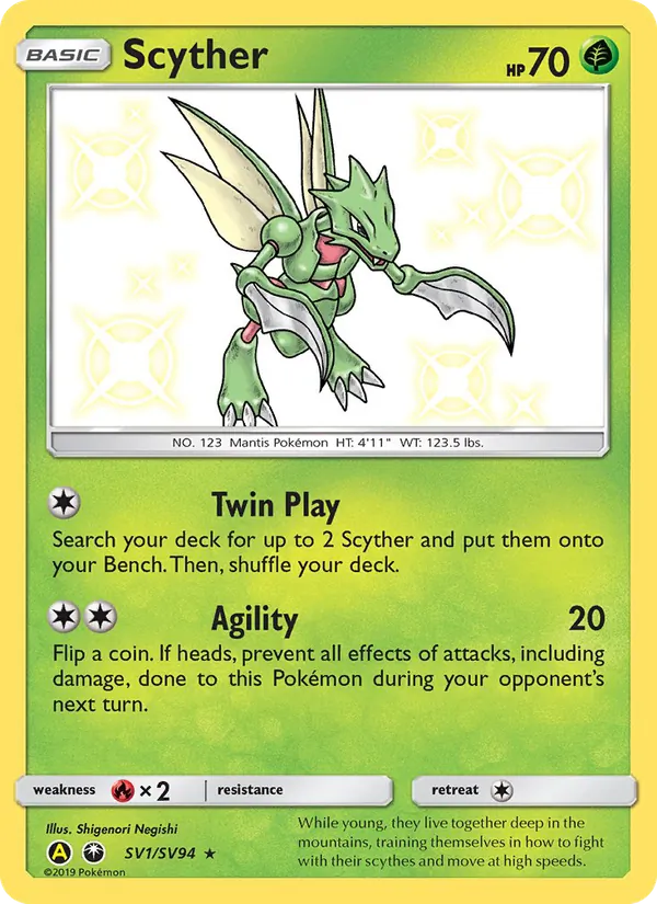 Scyther - Yellow A Alternate Pokemon Card