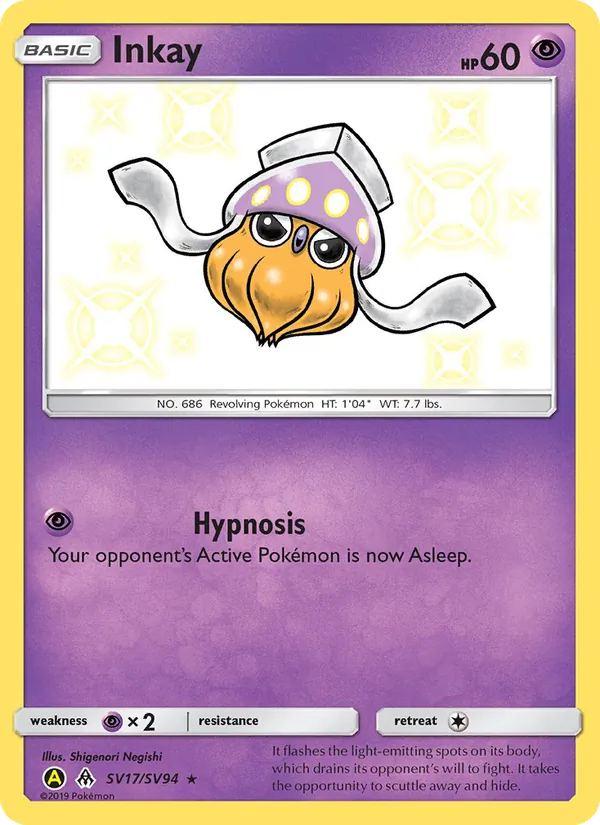 Inkay - Yellow A Alternate Pokemon Card