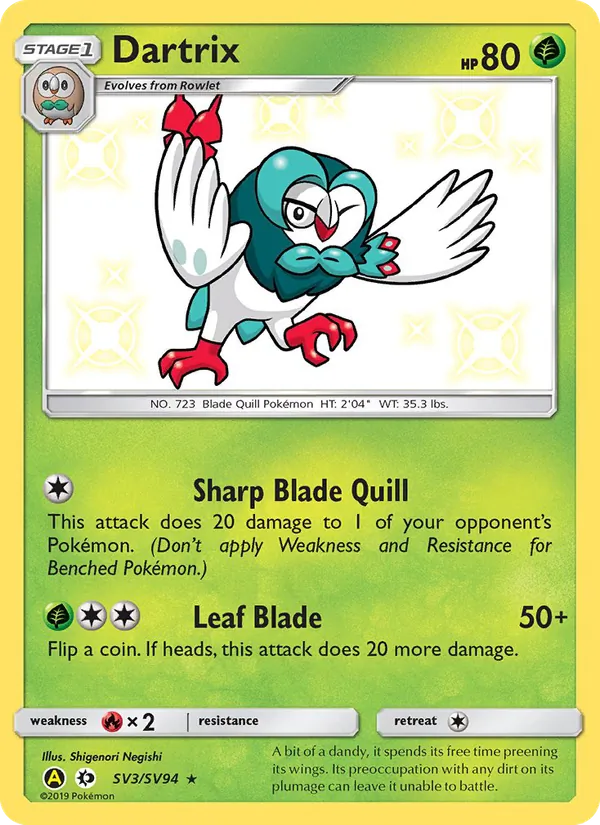 Dartrix - Yellow A Alternate Pokemon Card