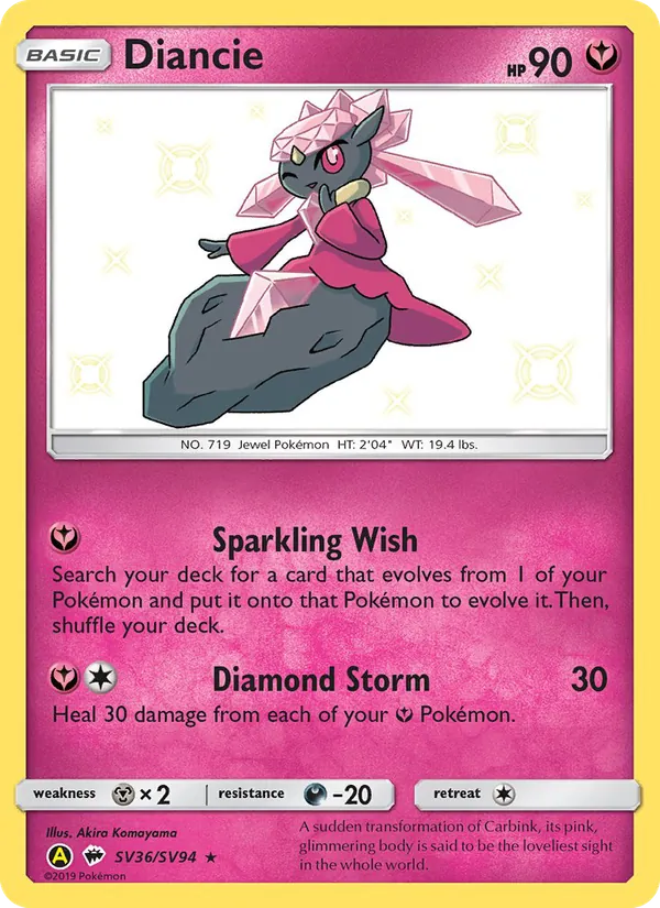 Diancie - Yellow A Alternate Pokemon Card