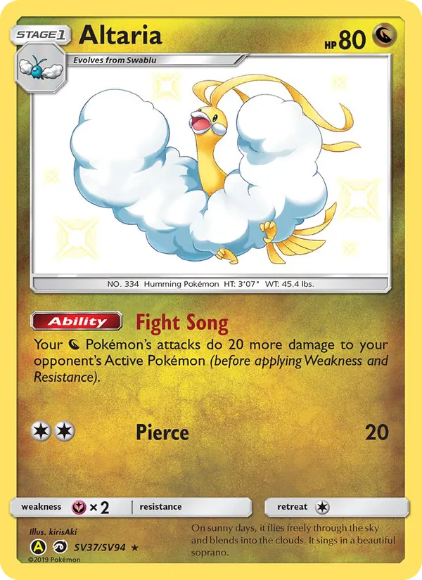 Altaria - Yellow A Alternate Pokemon Card