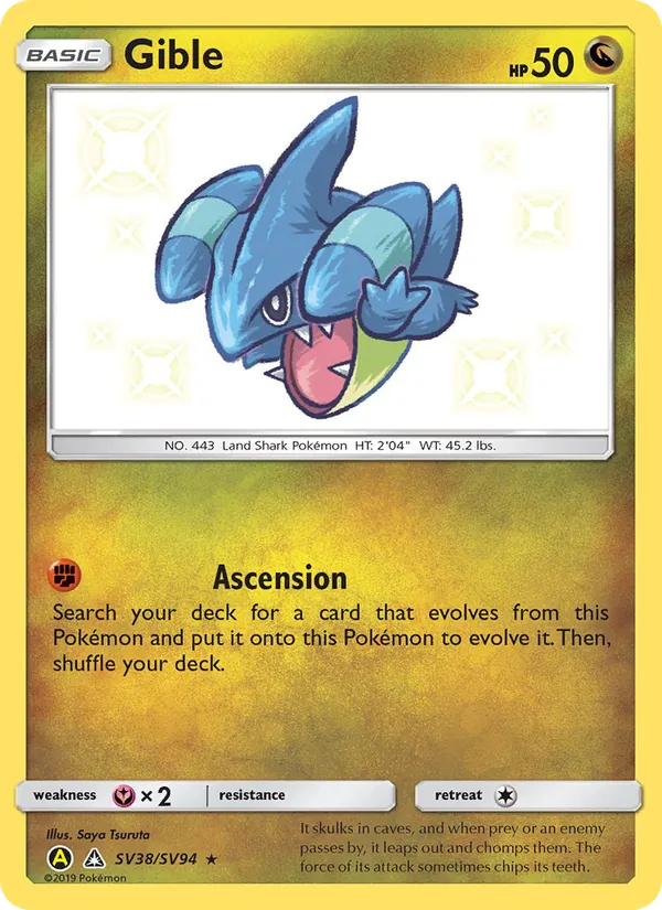 Gible - Yellow A Alternate Pokemon Card
