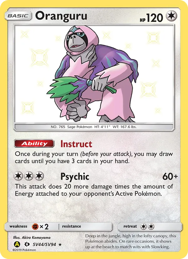 Oranguru - Yellow A Alternate Pokemon Card