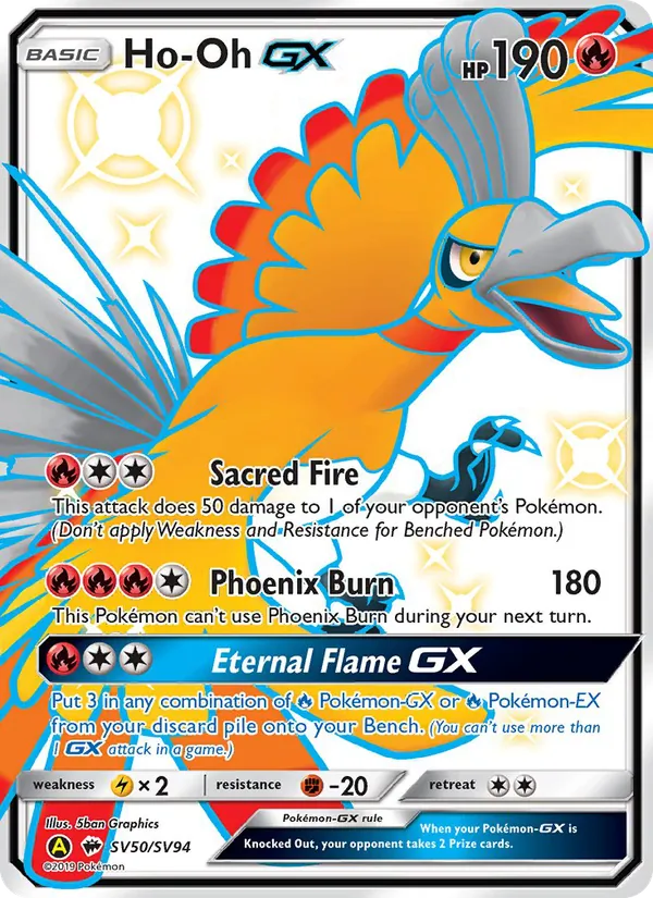 Ho-Oh-GX - Yellow A Alternate Pokemon Card