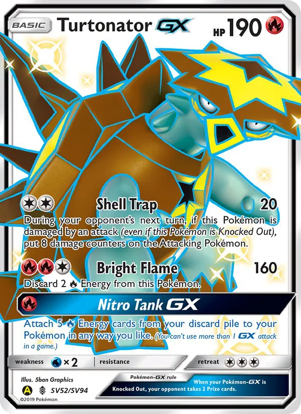 Turtonator-GX - Yellow A Alternate Pokemon Card