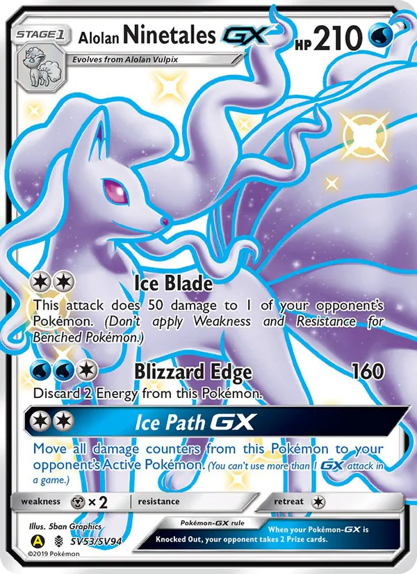 Alolan Ninetales-GX - Yellow A Alternate Pokemon Card