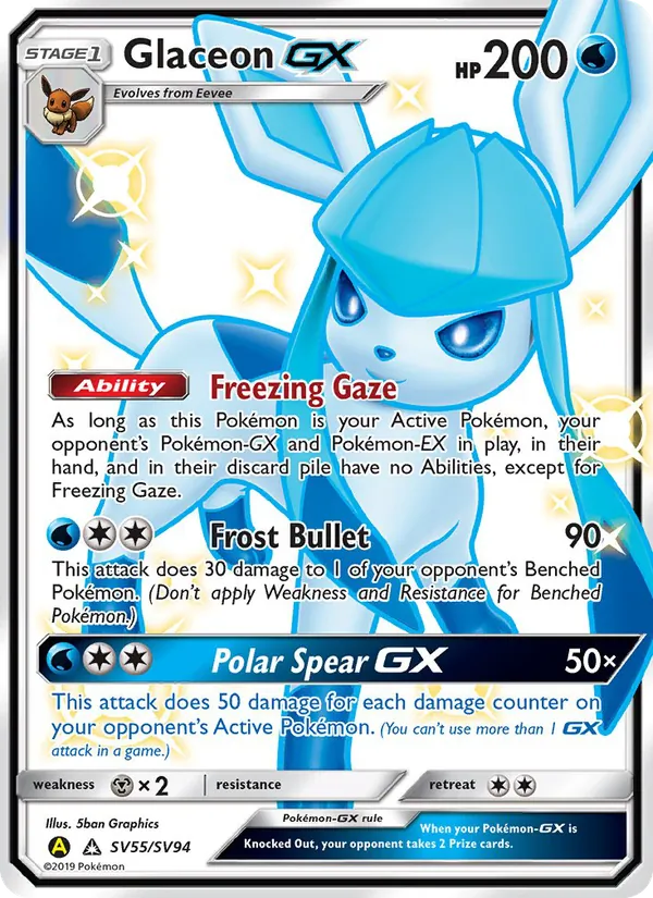 Glaceon-GX - Yellow A Alternate Pokemon Card
