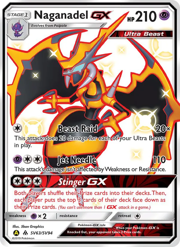 Naganadel-GX - Yellow A Alternate Pokemon Card