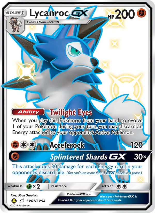 Lycanroc-GX - Yellow A Alternate Pokemon Card