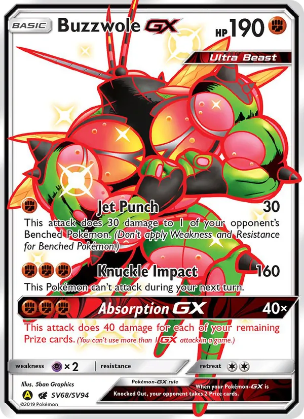 Buzzwole-GX - Yellow A Alternate Pokemon Card