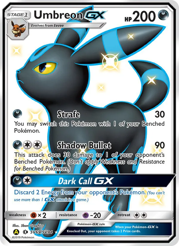 Umbreon-GX - Yellow A Alternate Pokemon Card
