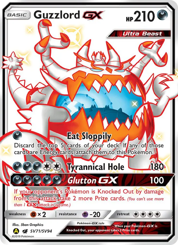 Guzzlord-GX - Yellow A Alternate Pokemon Card