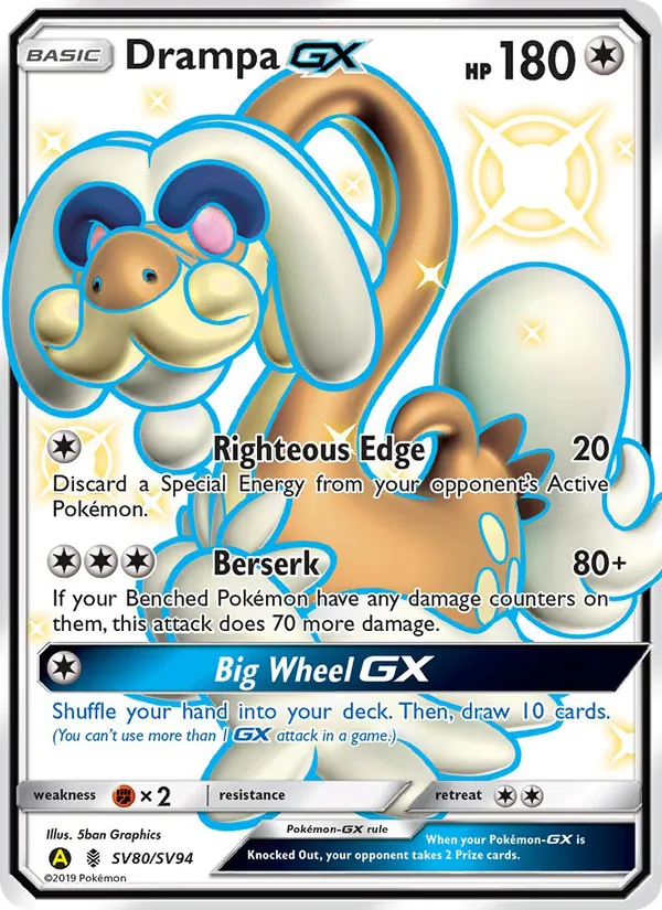 Drampa-GX - Yellow A Alternate Pokemon Card