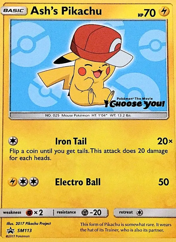 Ash's Pikachu - SM Black Star Promos Pokemon Card