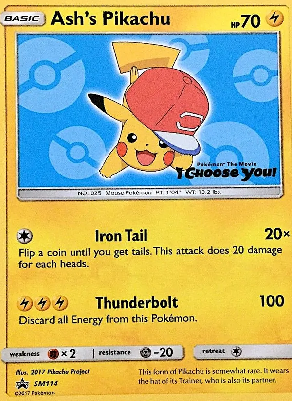 Ash's Pikachu - SM Black Star Promos Pokemon Card