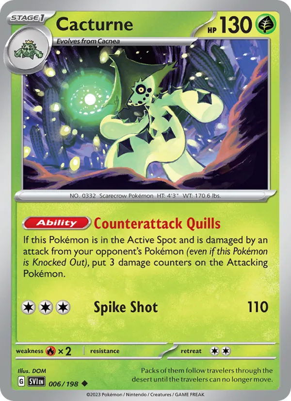 Cacturne - Scarlet & Violet Pokemon Card
