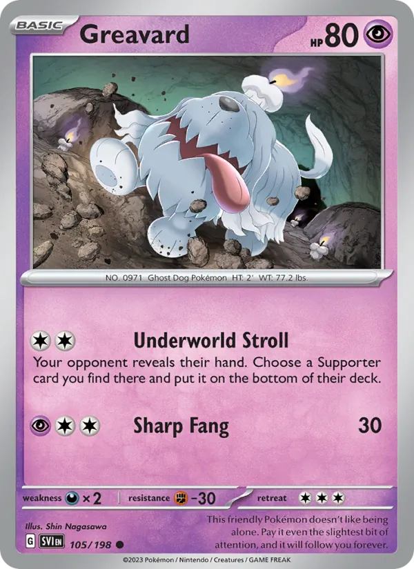 Greavard - Scarlet & Violet Pokemon Card
