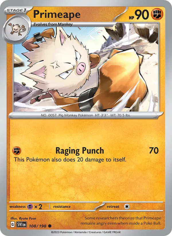 Primeape - Scarlet & Violet Pokemon Card