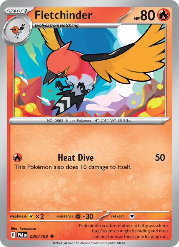 Fletchinder - Paldea Evolved Pokemon Card